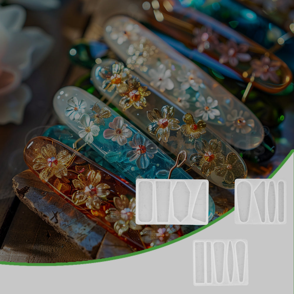 SILICOMOLDS - HAIR CLIP RESIN MOLD - SET OF 3 MOLD - URP118-RM